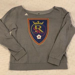 Real Salt Lake wide neck Adidas sweatshirt, size L